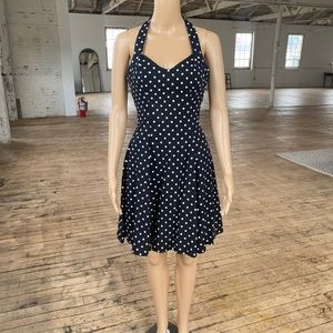 Vintage 1990s Pin Up Polka Dot Dress